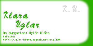 klara uglar business card