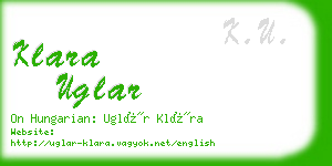 klara uglar business card